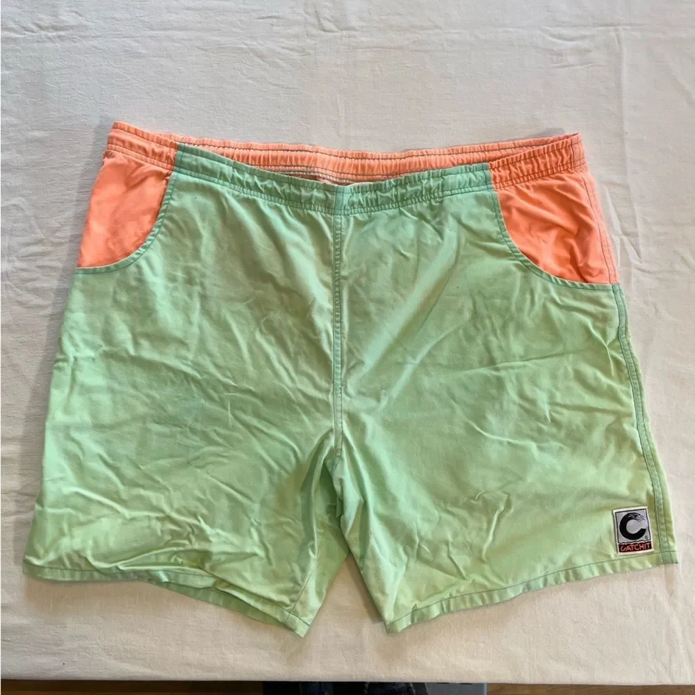 Vintage swim trunks board shorts surf shorts Catch It men’s XL